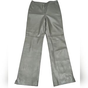 St. John Silver 100% Leather Pants Sz 4
